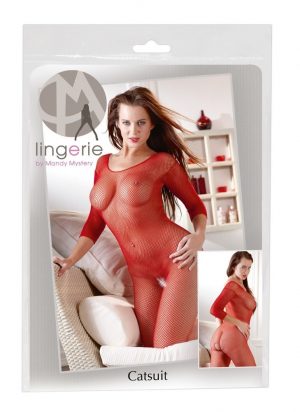 Rotes Netz-Catsuit